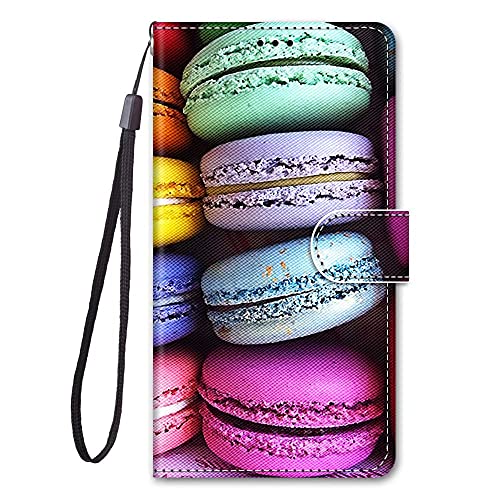 Miagon Full Body Flip PU Leder Schutzhülle für Xiaomi Redmi 10,Bunt Muster Hülle Brieftasche Case Cover Ständer mit Kartenfächer,Kuchen