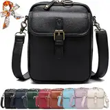 Diebstahlsichere Crossbody Tasche Damen, Urvashi Crossbody Bag Diebstahlsichere Tasche, Vintage Diebstahlsichere Crossbody-tasche, Handy Crossbody Bag, Mit Breitem Schultergurt u 3 fächern (Schwarz)