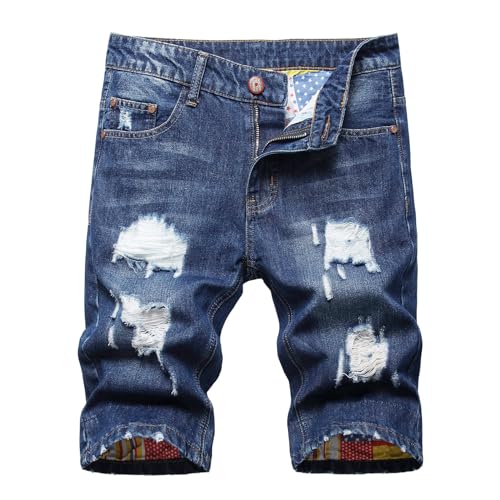 Herren-Wickel-Western-Jeans, lockere Passform, Shorts, Jeans für Herren, Denim, Herbst, Sommer, 2025, X-221 Dark Royal Blue, XL