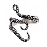 BODYA Gothic Punk Edelstahl Octopus Tentakel Ring Tintenfisch Kraken Nyarlathotep Größe Einstellbar