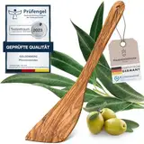 GOLDENBERG® Premium Pfannenwender Olive - feinstes italienisches Olivenholz - Made IN Germany - 100% Klimaneutral - Bratenwender Holz - Pfannenwender Holz - Holz Kochbesteck