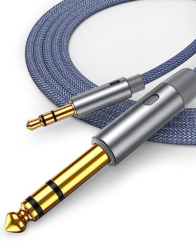 Highwings 3.5mm Klinke auf 6.35mm Klinke Kabel 1M,Aux Adapter Stereo Audio Kabel Nylon Geflochten,Digital Interface Instrument Kabel unterstützt für Gitarre Verstärker Mikrofon usw.