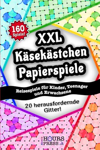 Käsekästchen Papierspiele XXL Reisespiele für Kinder Teenager und Erwachsene: Spiele für unterwegs mit Papier und Bleistift, Auto Familie Urlaub ... Klassiker (Reisespiele für unterwegs, Band 2)