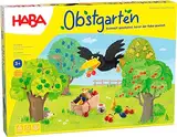 Haba 4170 - Obstgarten Spannendes Würfelspiel, mit 40 Früchten aus Holz und leicht verständlichen Spielregeln, beliebtes Brettspiel ab 3 Jahren