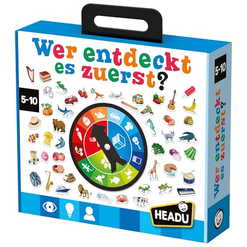 Headu „Wer entdeckt es zuerst? – Schnelligkeit, Konzentration und logisches Denken!“: Lernspiel für Kinder im Alter von 5 bis 10 Jahren, deutsche Version (DE58967)