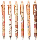 PceGan Capybara Stifte,Radierbarer KugelsChreiber,6 Stück Tintenroller Radierbar,0.5MM Cartoon Tier Kugelschreiber Radierbar Tintenroller Studenten Geschenk Schule Bürobedarf Schulsachen