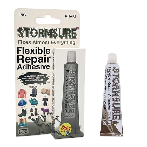 Stormsure Kleber 15g Khaki Stiefelreparaturkleber - Wasserdichter & Flexibler Kleber für Gummistiefel