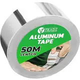 V1 Trade Aluminium Klebeband Hitzebeständiges 48mm x 50m - 1 Rolle Wasserdichtes Alu Klebeband zum Reparieren von Metalloberflächen - Metallklebeband UV Beständig - Starke Aluband Selbstklebend