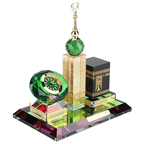 Muslimische Kaaba-Uhr, Islamische Architekturuhren, Himmlisches Turmmodell, Geschenkset, Kunsthandwerk, Souvenirs, Heim-Desktop-Dekoration