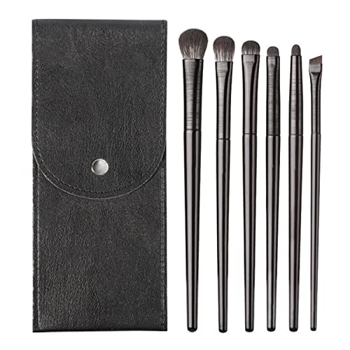 LacyMC 6pcs Lidschatten Make-Up Pinsel Set,Pinsel Kosmetiktasche Portable Reise Make Up Pinsel Tasche,Pinselset Makeup Professionelles Foundation Make up Pinsel Set(Schwarz)