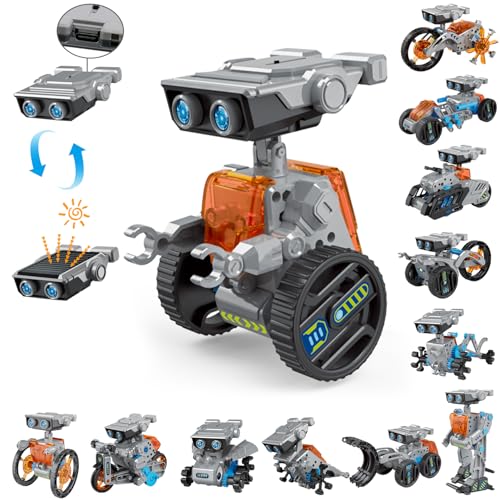 ACELIFE Solar Roboter, 12 in 1 STEM Spielzeug für Kinder im Alter von 8-12, Building Toy mit Solarpanel und Batterie, Educational Engineering Robots Weihnachten Geschenke Spielzeug für Jungen Mädchen