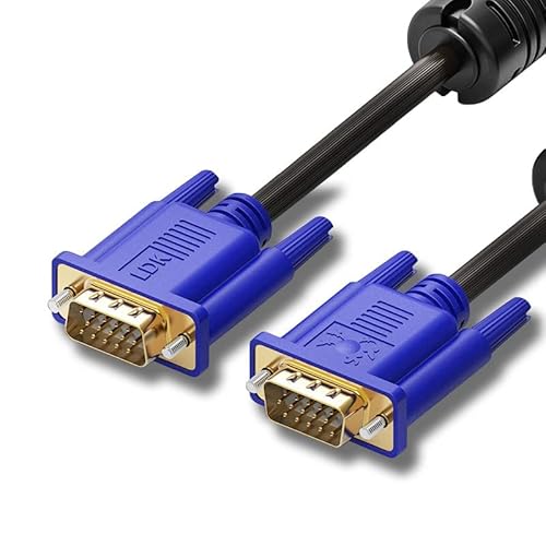 VGA-Kabel Monitorkabel, VGA zu VGA Computermonitorkabel, VGA Stecker auf VGA Stecker Kabel Adapterkabel, vergoldetes VGA Displayport Kabel Kompatibel mit Projektoren, HDTVs, Displays Laptop (1,5 M)