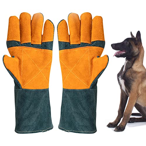 Youngwier Beißhandschuhe Für Hunde - Verstärktes Leder Beißband Hundetraining Für Große Hunde, Bissfeste Handschuhe Für Den Umgang Mit Tieren, Tierpflegezubehör, Pannen- Und Kratzfeste Hundebisshülle