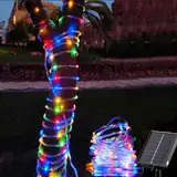 Tacobey Solar Lichtschlauch Lichterkette Außen, 10M 100 LED Solar Lichterkette Seilleuchten Aussen, 8 Modi, Wetterfest, Solarlichterkette für Outdoor Garten Balkon Deko - Bunt
