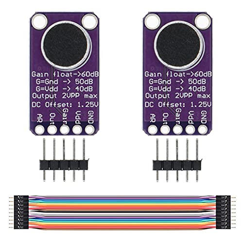 Youmile 2 Stück Mikrofonverstärkerplatine MAX9814 AGC-Mikrofonmodul Automatische Verstärkungsregelung für Arduino mit Sprungdraht