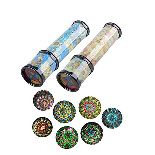 Daity 2pcs Kaleidoskop Polygonales Spiegelspielzeug Lernspielzeug Kinder Dekompressionsspielzeug Drehbar