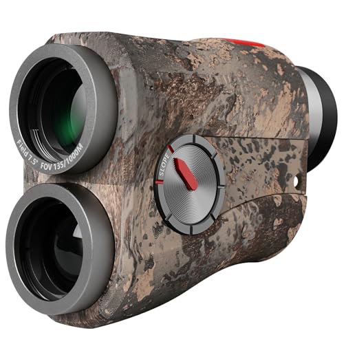 MiLESEEY 1000Yds/915m Laser Entfernungsmesser Jagd,Rotes oder Schwarzes Dual-Display,CR2-Batterie