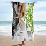 Strandtuch 70 X 150 cm 3D Bambus-Zen-Steine Mikrofaser Schnelltrocknend Badetuch Strandhandtuch Sauna Badehandtuch Yoga Handtuch Strandtücher Strandlaken Für Kinder Und Erwachsene -1Q5I-O6U