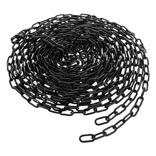 WOPPLXY Kette Schwarz, 10m 3mm Ketten Langgliedrig Lastlager Kette, Sicherheitskette zum Aufhängen von Zäunen, Schaukelkette, Kette Hängesessel, Lampenkette, Garagentore