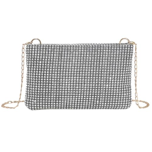 Frauen Glänzend Abend Clutch Bag, Glitzer Abendtasche Damen Clutch Strass, Sparkly Abend Handtasche Kette Umhängetasche, Glitzer Glänzend mit Kette Kleine Envelope Tasche, für Prom Hochzeit Party