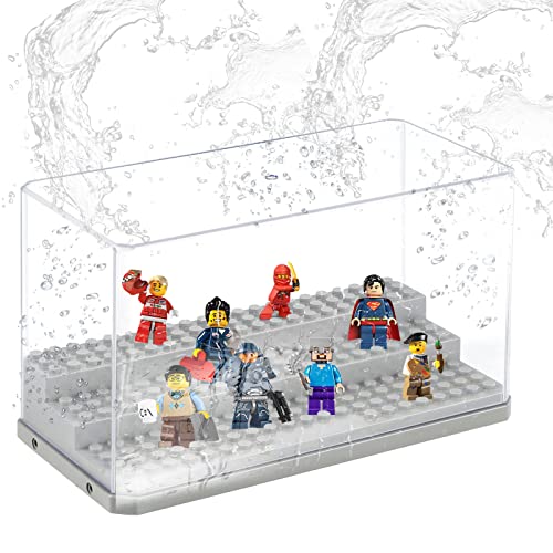 Comius Sharp Vitrine, Schaukasten Vitrine, Acryl Baukasten Display Box Staubdichtes Schutzvitrine Für Action Figuren, Sammlerstücke, Heimaufbewahrung(Grau)