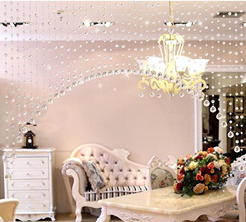 Clode Beaded Door Curtain 1 Luxury Glass Beads Door String Tassel Curtain Wedding Divider Panel Room Decor for Bedroom