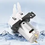 Akozon Schlauchpumpe, DC12V/24V DIY Schlauchpumpe Dosierpumpe für Aquarium Lab Chemische Analyse(Weiß 12V 3 * 5)