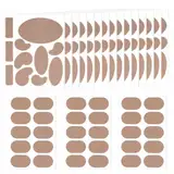 18 Blatt Moleskine Pads, Mehrfach Geformte & Abgeflachte Moleskin Klebeband Blasenpflaster Ferse Blasenprävention Blasen Pads Anti-Verschleiß Moleskine Patches für Füße Fersen (Dunkelbraun)