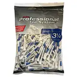 Pride Professional Tee System, Golf Pro Length Plus 3 1/4", 135 Count,White/Blue