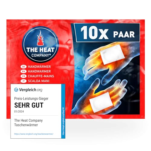 The Heat Company Handwärmer - 10 Paar - EXTRA WARM - Taschenwärmer Wärmepads - Fingerwärmer: 12 Stunden warme Hände - luftaktiviert