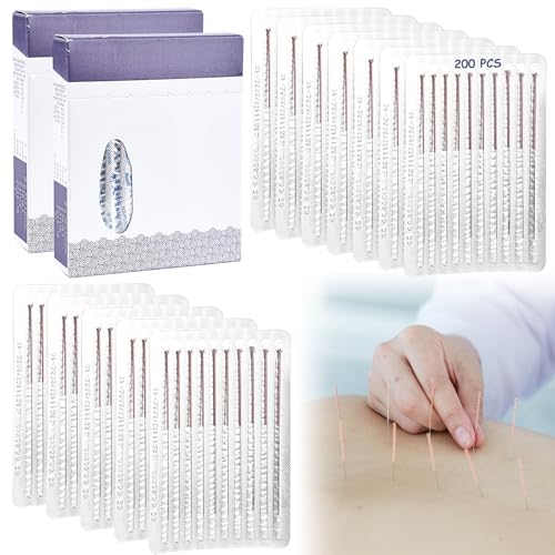 2 x 100 Stück Akupunktur Nadeln,Sterile Einweg Akupunkturnadeltherapie, Chinesische Massage Nadel zur Schmerzlinderung,Beauty Massage Sterilisationsnadel, für Akupunkturpraktiker & Gesundheitswesen