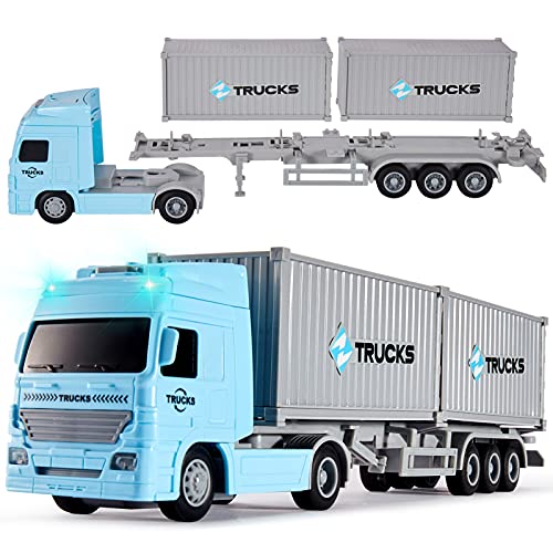 HERSITY Containerwagen Spielzeug mit Sound und Licht Fahrzeuge Pädagogisches Spielzeug Geschenk für Kinder Jungen Mädchen 3 4 5 6 Jahre
