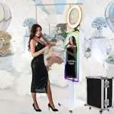 WideMeet 21,5 Zoll LCD Touch Screen Portable Magical Mirror for Photo Location for Wedding, Party, Events, White Machine
