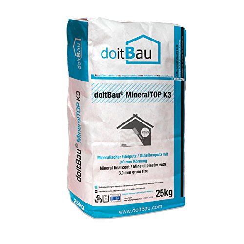 doitBau MineralTOP 3mm WDVS Scheibenputz Struktur Fassade Edelputz Oberputz weiß