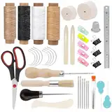 41-teiliges Buchbinder Set Werkzeug: Buchbinden Kit Starter Buchbindewerkzeuge mit Bindeband Falzbein gewachstem Faden Ahle für DIY Anfänger