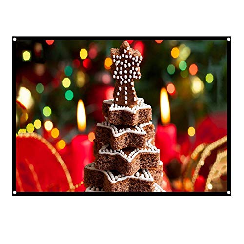 Richer-R Rolloleinwand Beamer Leinwand, Projektion Leinwand 100 Zoll Portable Faltbare Beamerleinwand,Tragbar Leinwand 4: 3 Heimkino Projektionsfläche für Outdoor-Camping-Film/Open-Air-Kino