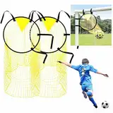 2 Stücke Eck-Fußball-Zielnetz Fußballtor Zielnetz Top Bins Football Targets Einfach Zu Montierende Fußball Ziel übungs Fußball Trainingsausrüstung für Kinder und Erwachsene Gelb (45 X 60 cm)