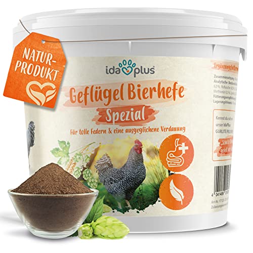 Ida Plus - Geflügel Bierhefe Spezial - 1500 g - Futterergänzung für Hühner, Wachteln & anderes - reich an B-Vitaminen, Aminosäuren, Mineralien & Spurenelemente - unterstützt die Federbildung