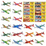 Roinaid 12 Stück Gleitflugzeuge Set Styroporflieger Flugzeuge Modell, Flieger Styropor Kinder Styropor Flugzeuge Gleitflugzeuge für Kinder Gleiter Flieger für Kindergeburtstag Gastgeschenke