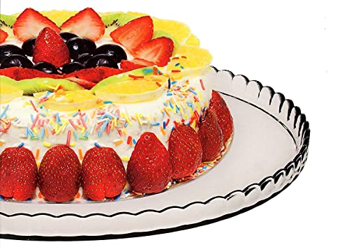 Pasabahce 10345 Tortenplatte, Kuchenplatte, Cupcake Platte, Serie Patisserie, 32,2cm Transparent