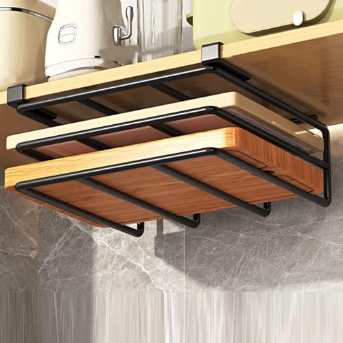 Schneidebrettregal unter Kabinett Schneidebretthalter Metall Schneidebrett Organisator Sparersparnis unter Regal Hacking Board Halter Hochleistungs -Schneidebrett Schwarz