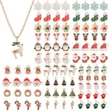 Noverlife 100PCS Weihnachten Charms für DIY Armband Halskette Ohrring Schmuckherstellung, Weihnachten Gold Emaille Charms Weihnachten Festival Schmuck Anhänger, Santa Schneeflocke Charms für Handwerk