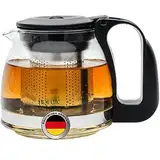 NORDIC SCHILLER Premium Klein Teekanne Glas Hitzebeständig Glaskanne mit Deckel 700ml, Teekanne mit Siebeinsatz Teekanne mit Edelstahl Filter Sieb Tea Maker Teekanne mit Sieb Glas Tee Kanne