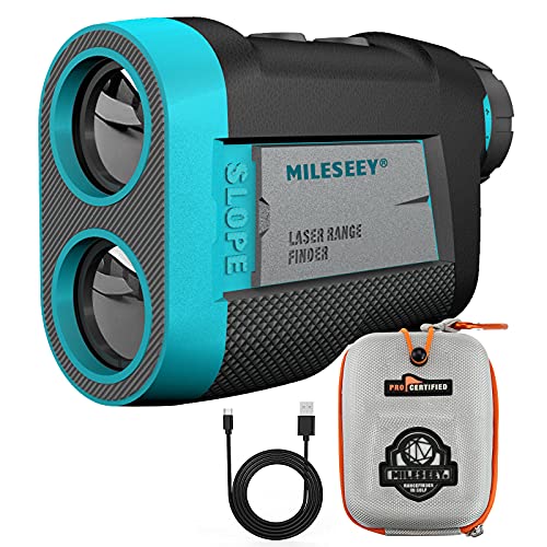 MiLESEEY Wiederaufladbarer Golf Entfernungsmesser Jagd mit Slope On/Off Schalter, Magnetischer Laser Entfernungsmesser Golf 600M Flag Lock Vibration für Golfwagen, ±0,5M Genauigkeit