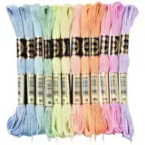 CABODYALS 12 Strang 96 m Anchor Stickgarn Blau Gelb Rosa Stopfgarn Kreuzstichgarn Buntes Embroidery Bunter Freundschaftsarmband Schnurgarn Farben zum Herstellen von Armbändern Armbandstricken Nähen