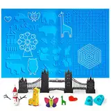 3D stift Vorlage,DOLYUU 3D Druckstift Vorlage,3D Stifte Matte,große Matte (40,5 x 27,1cm) mit Tiermuster hilfreich für Anfänger und 3D-Stiftkünstler,mit 2 Finger Stall.