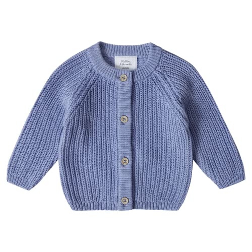 Stellou & friends Cardigan-Strickjacke für Mädchen und Jungen | Hochwertige Baby-Kleidung aus 100% Baumwolle | Gr. 98/104 - Lila