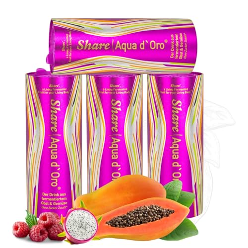 Share Aqua d'Oro 4x240ml Natürliches Getränk aus fermentierten Zutaten für täglichen Glow, strahlende Schönheit & ausgleichen Qi. Authentischer Geschmack & jahrtausendealte Tradition in jeder Dose