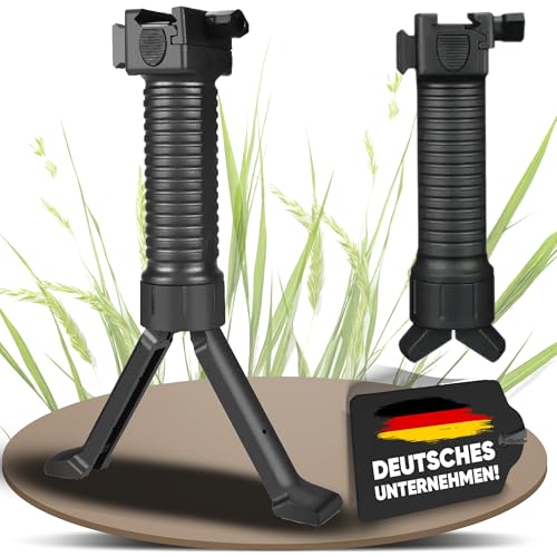 Fritz-Cell Tactical Bipod Frontgriff Vertical Grip + Zweibein Passend Ergonomisch Zweibein Picatinnyschiene