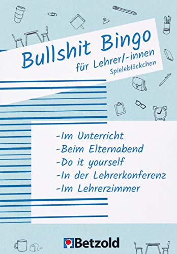 Betzold - Bullshit-Bingo Spieleblöckchen - Witzige Geschenk-Idee Lehrer/innen